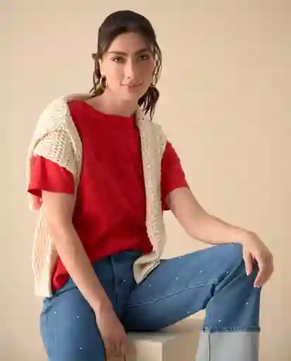 Camiseta Rojo Riesgoso Oscuro Talla M 601G004 Esprit