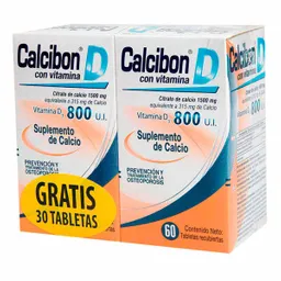 Calcibon con Vitamina D Suplemento de Calcio en Tabletas