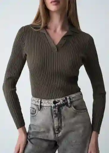 Tejido Mujer Verde Cocodrilo Oscuro Talla M Naf Naf