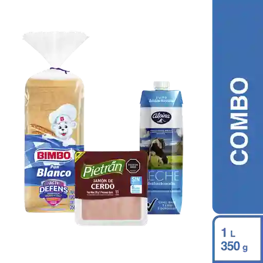 Combo Vaciones Leche Despactosada + Pan Bimbo Blanco + Jamon