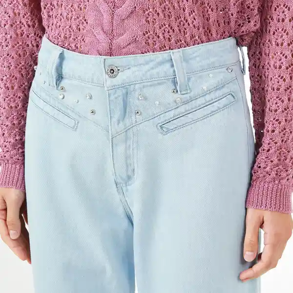 Jean Tiro Alto Bota Recta Azul Talla 10 - 696609