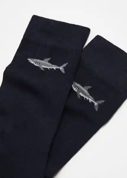 Calcetines Shark Navy Talla 42 Hombre Mango