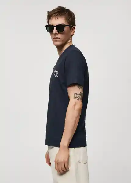Camiseta Vasen Navy Talla XL Hombre Mango