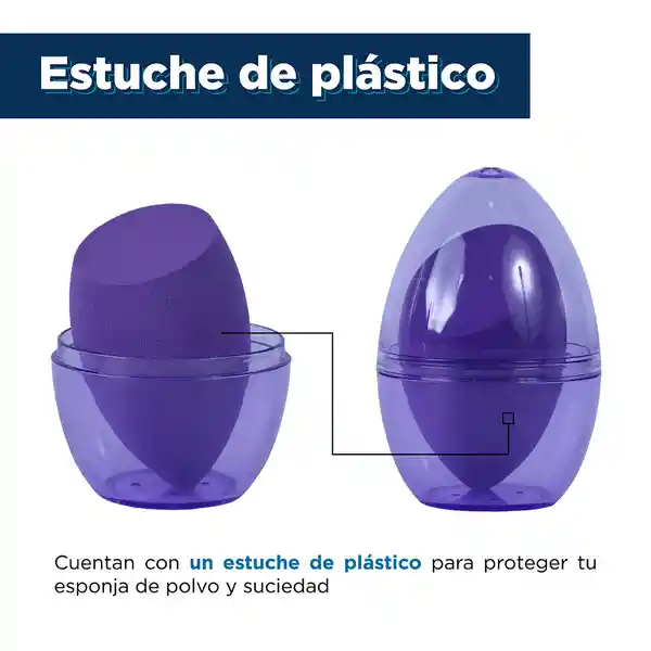 Esponja de Maquillaje Inclinada Con Estuche Purpura Miniso