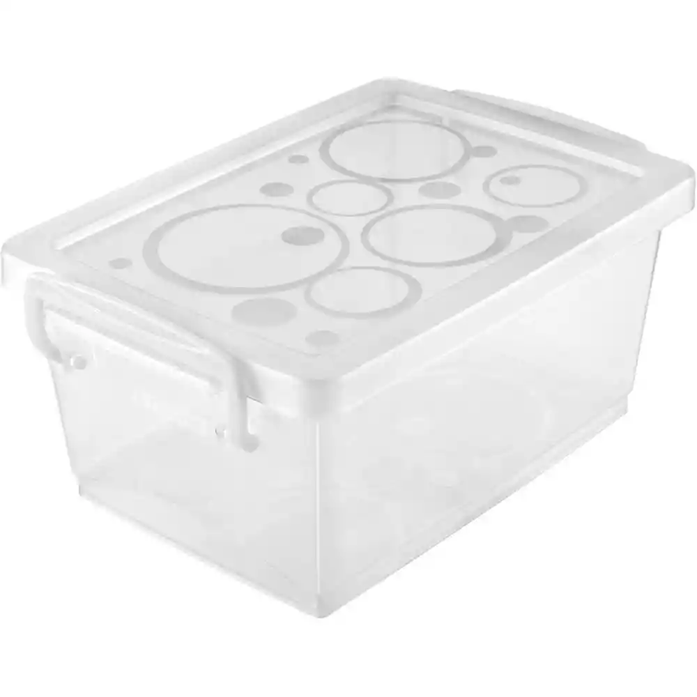 Ordene Caja Organizadora Or80200 Blanco Círculos 1.5 L