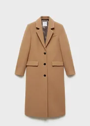 Abrigo Lipstick Camel Talla XS Mujer Mango
