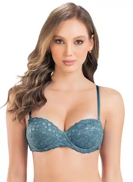 Fi-Formas Intimas Brasier Strapless Mujer Azul Acero Talla 32