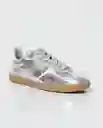 Tenis Cortos Silver Gris Plata Claro Talla 36 Chevignon