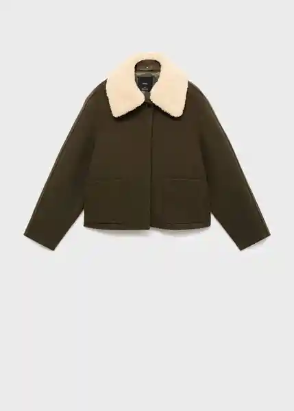 Chaqueta Mus Khaki Talla M Mujer Mango