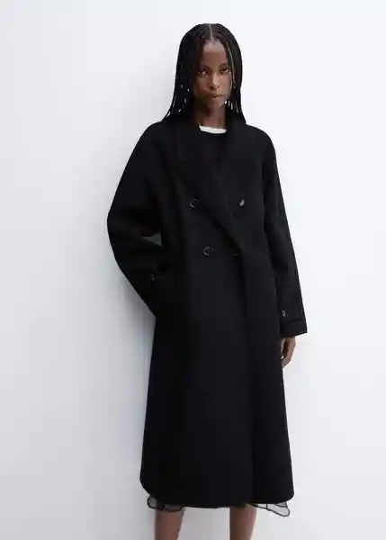 Abrigo Gauguin Negro Talla 18 Mujer Mango