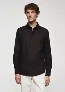 Camisa Prati Negro Talla XXL Hombre Mango