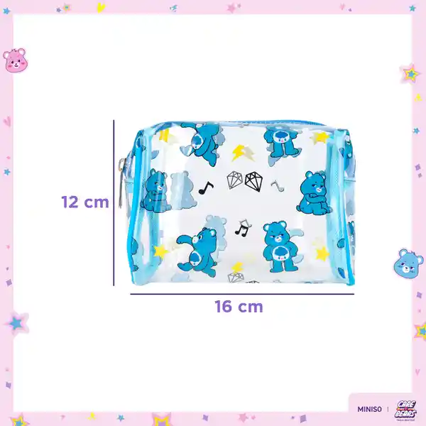 Cosmetiquera Care Bears Transparente Multi Print Azul Miniso