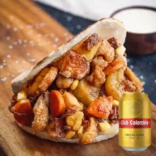 Combo Arepa Paisa + Club Colombia Dorada 355ml