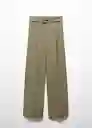 Pantalón Angie Khaki Talla 40 Mujer Mango