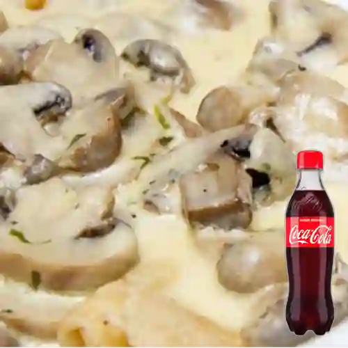 Crepe Pollo Champiñones estilo Francés +CocaCola Org 400ml