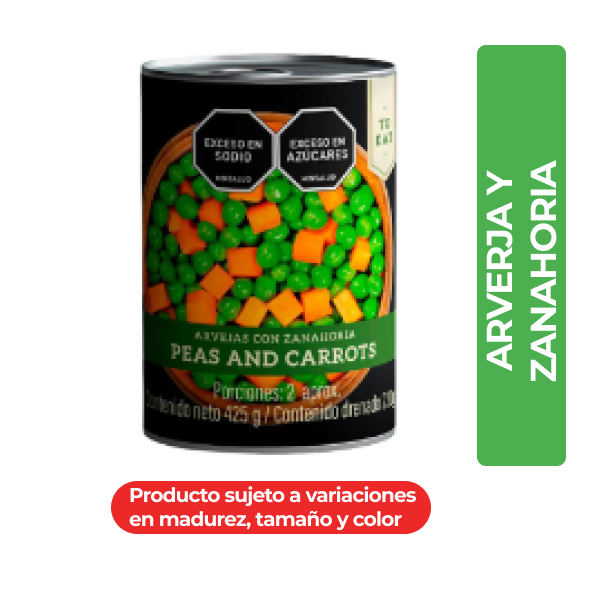 Arvejas y Zanahoria To Eat Marca Exclusiva 425 g