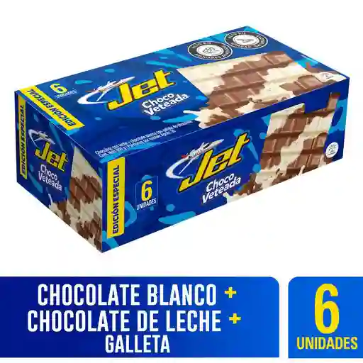  Chocolatina Jet Chocoveteada Con Galleta De Chocolate X 6 U 