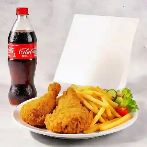 Pollo ¼ con Papas y Ensalada