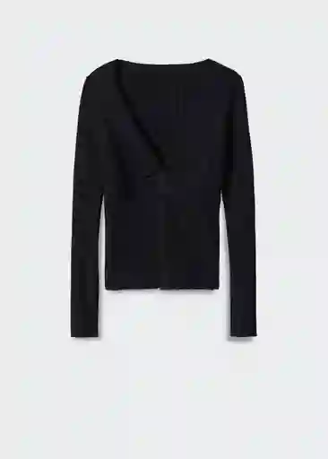 Saco Jersey Risu Negro Talla S Mujer Mango