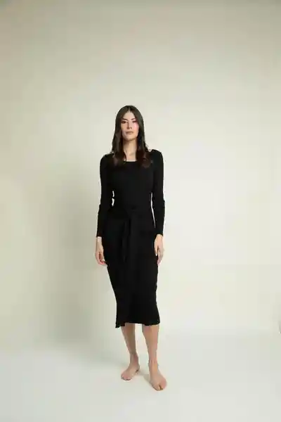 Vestido Largo Tejido Negro Talla XL