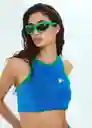 Top Ginko Azul Talla L Mujer Mango