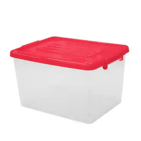 Krea Caja Organizadora Con Ruedas Transparente Tapa Color 25 L