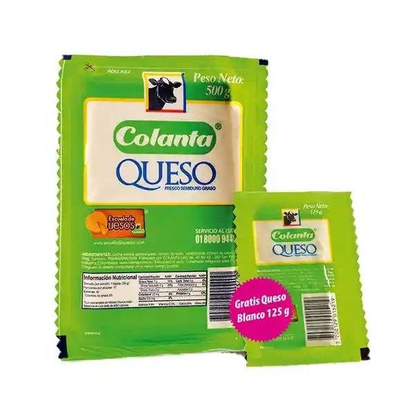 Queso Blanco Colanta Bloque Gratis Queso