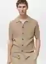 Camisa Pierola Beige Talla M Hombre Mango
