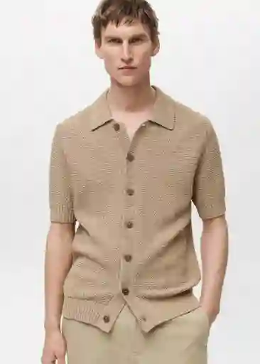 Camisa Pierola Beige Talla M Hombre Mango