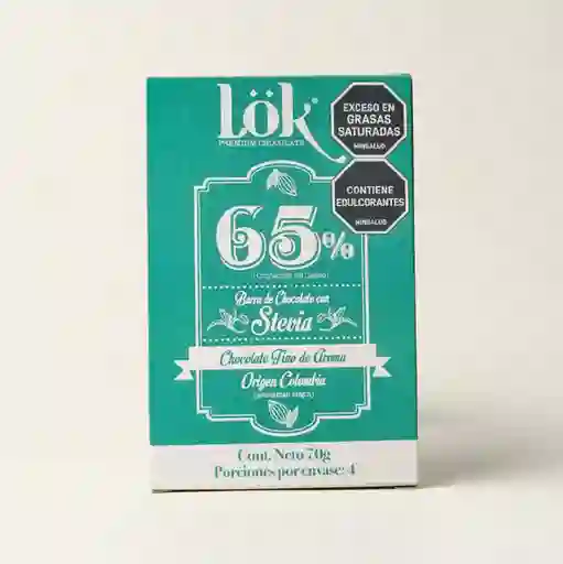 Lok  Barra Chocolate 65% Cacao Con Stevia