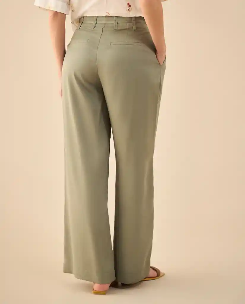Pantalón Verde Velado Medio Talla 12 632G000 Esprit