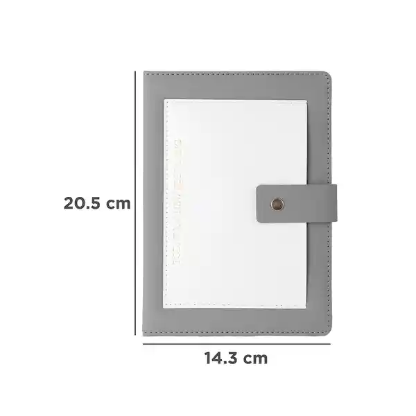 Agenda A5 Bolsillo y Broche 80 Hojas Serie Silver Gray Miniso