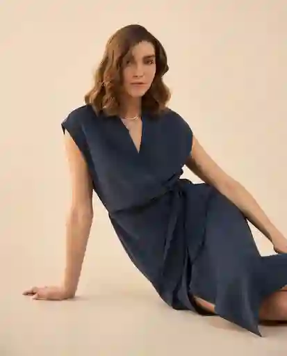 Vestido Azul Náutico Oscuro Talla M 491G011 Esprit