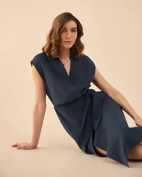 Vestido Azul Náutico Oscuro Talla M 491G011 Esprit