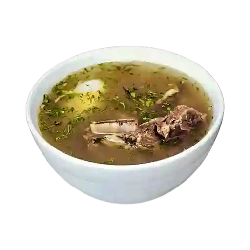 Caldo de Costilla y Arepa