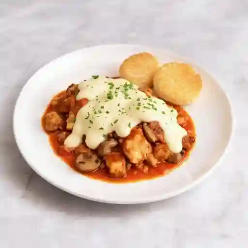 Pollo y champiñones