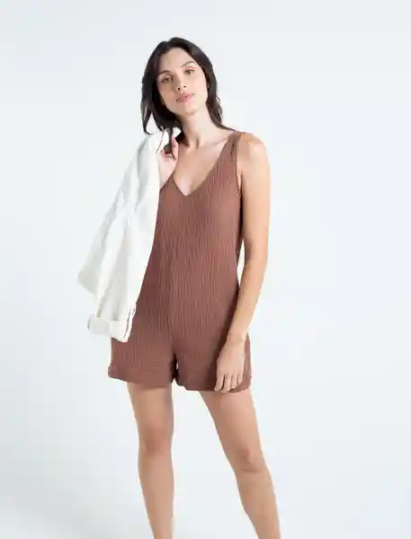  Enterizo Cocoa Mujer Cafe Azteca Medio Talla L Naf-Naf 
