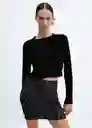 Falda Night Negro Talla XS Mujer Mango