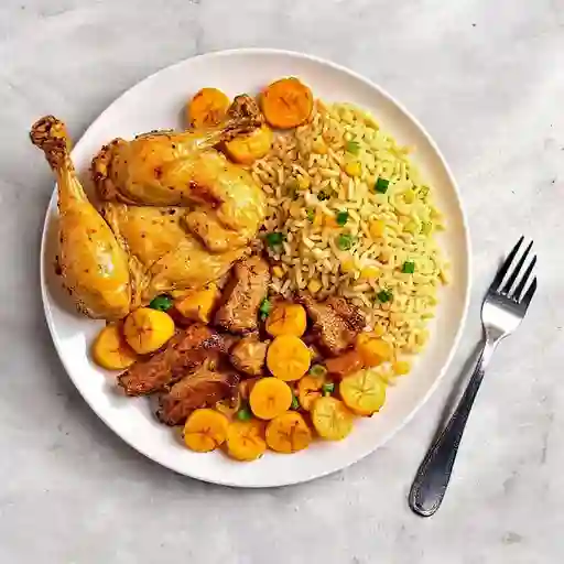 Pollo Entero más Arroz Chino más Chop Suey Extra