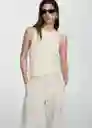 Pantalón Eva Beige Talla 40 Mujer Mango