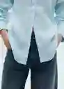 Camisa Samara Celeste Talla S Mujer Mango