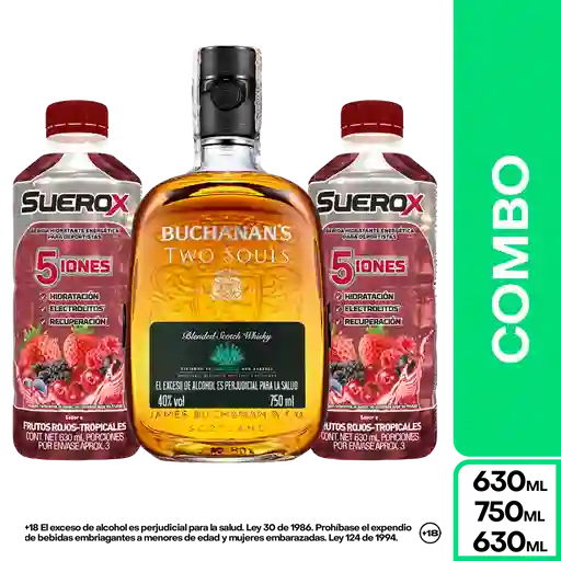 Combo Buchanans Two Souls 750 mL + Suerox Frutos Rojos 2 Und