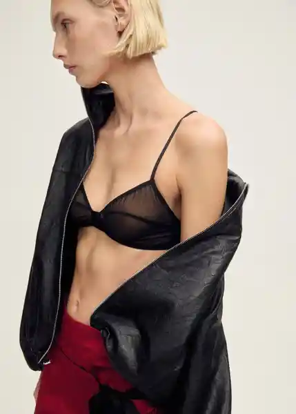 Sujetador Artemisa Negro Talla M Mujer Mango