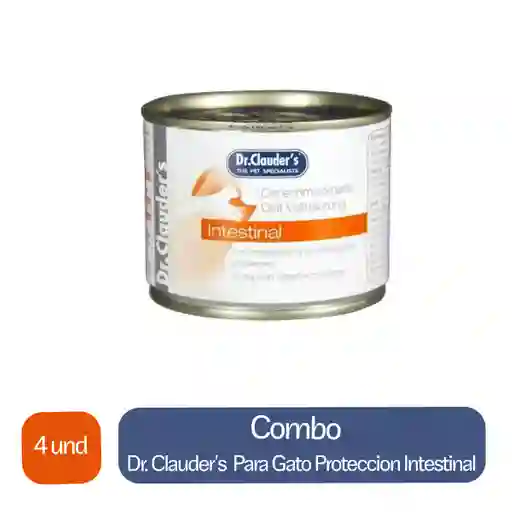 4 x Dr. Clauder's Alimento Humedo Para Gato Proteccion Intestinal