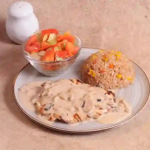 Combo Filete de Pollo en Salsa Champiñones