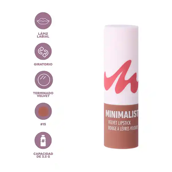 Lápiz Labial Velvet Serie Minimalist Serie 15 Miniso