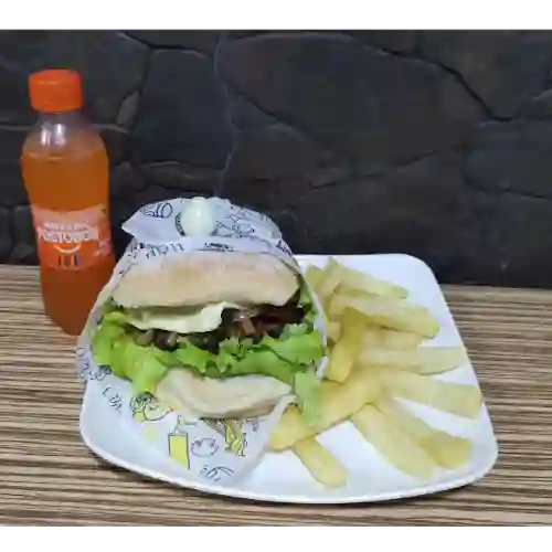 Hamburguesa Doble Carne con Papa y Gaseo