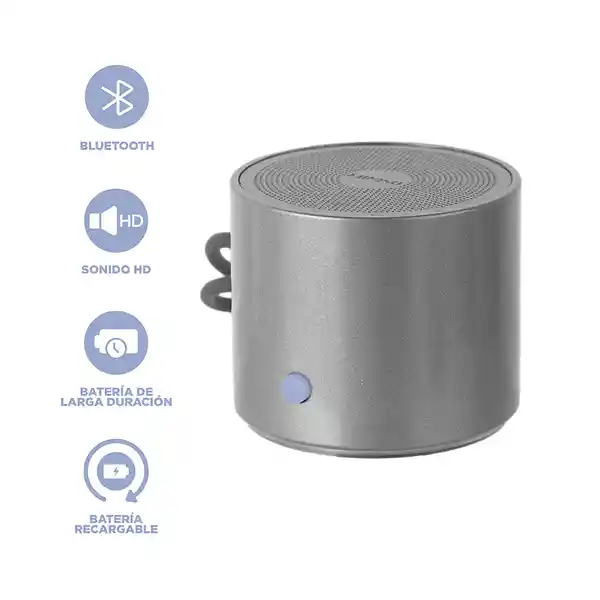 Altavoz Inalámbrico Portátil de Metal Gris Mod A127 Miniso