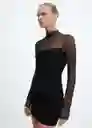 Vestido Xcosmos Negro Talla S Mujer Mango