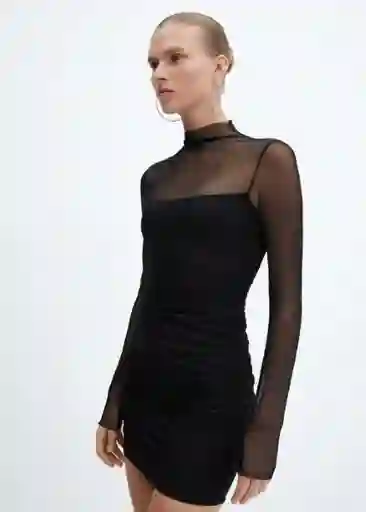 Vestido Xcosmos Negro Talla S Mujer Mango